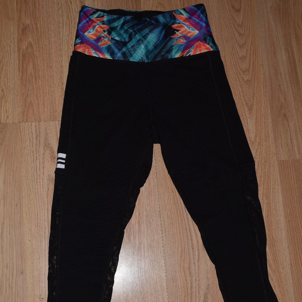 VS Pink Ultimate Mesh Cutout High Waisted Tropical Leggings w/ Pockets Size S